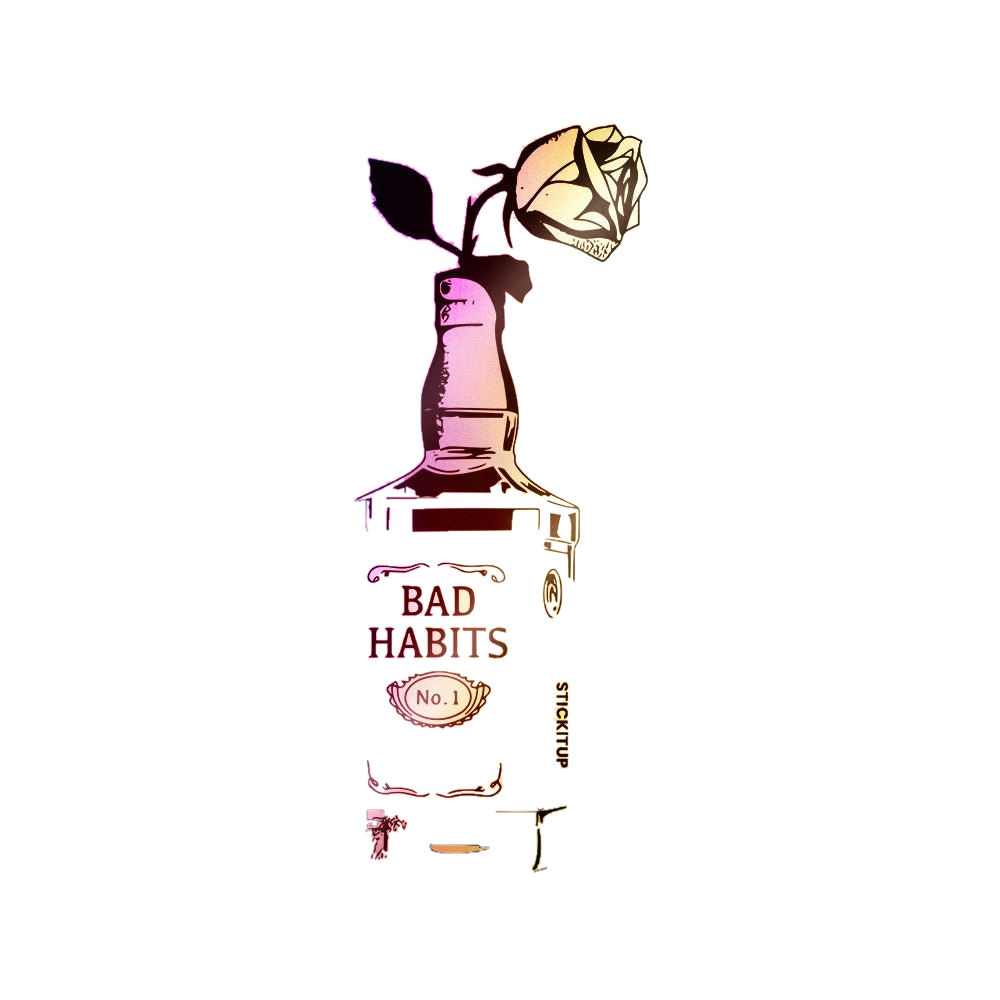 Whiskey Rose Holographic Stickers